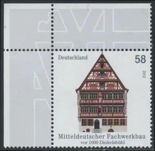 BUND 2012 Michel-Nummer 2970 postfrisch EINZELMARKE ECKRAND oben links