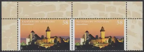 BUND 2013 Michel-Nummer 2973 postfrisch horiz.PAAR ECKRÄNDER oben rechts/oben links