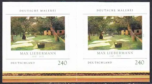 BUND 2013 Michel-Nummer 2979 postfrisch horiz.PAAR RAND unten -aus MH/selbstklebend-