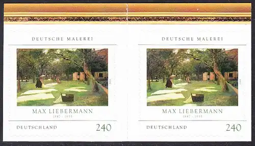 BUND 2013 Michel-Nummer 2979 postfrisch horiz.PAAR RAND oben -aus MH/selbstklebend-