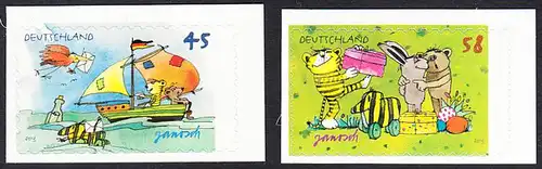 BUND 2013 Michel-Nummer 2995-2996 postfrisch SATZ(2) EINZELMARKEN (e) -aus MH/selbstklebend-