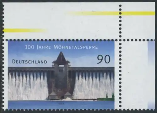 BUND 2013 Michel-Nummer 3000 postfrisch EINZELMARKE ECKRAND oben rechts