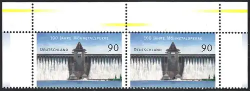 BUND 2013 Michel-Nummer 3000 postfrisch horiz.PAAR ECKRÄNDER oben rechts/oben links