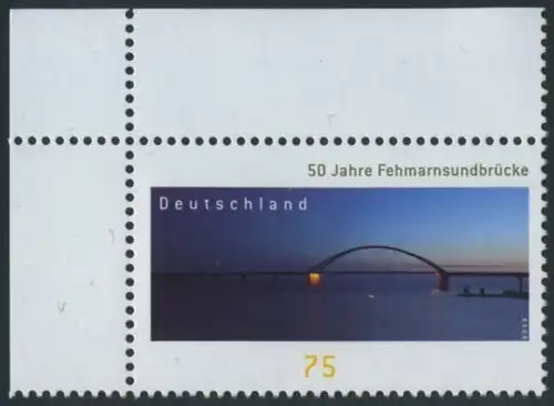 BUND 2013 Michel-Nummer 3001 postfrisch EINZELMARKE ECKRAND oben links