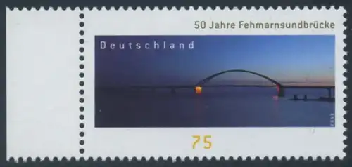 BUND 2013 Michel-Nummer 3001 postfrisch EINZELMARKE RAND links