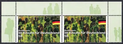 BUND 2013 Michel-Nummer 3015 postfrisch horiz.PAAR ECKRÄNDER oben rechts/oben links