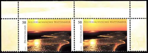 BUND 2013 Michel-Nummer 3018 postfrisch horiz.PAAR ECKRÄNDER oben rechts/oben links