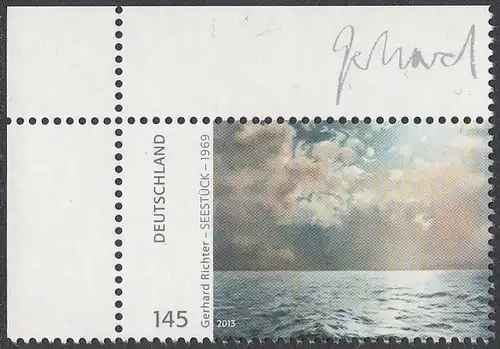 BUND 2013 Michel-Nummer 3020 postfrisch EINZELMARKE ECKRAND oben links