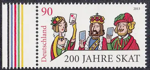 BUND 2013 Michel-Nummer 3030 postfrisch EINZELMARKE RAND links