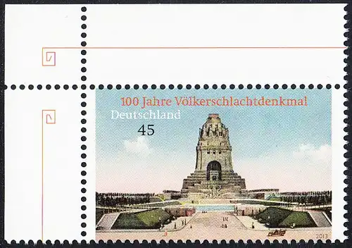 BUND 2013 Michel-Nummer 3033 postfrisch EINZELMARKE ECKRAND oben links