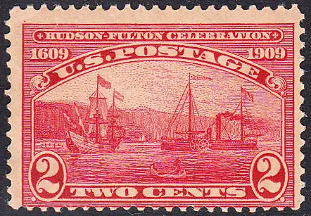 USA Michel 0177 / Scott 0372 postfrisch EINZELMARKE (a) - 300. Jahrestag der Entdeckung des Hudson, 100 Jahre Dampfschifffahrt auf dem Hudson