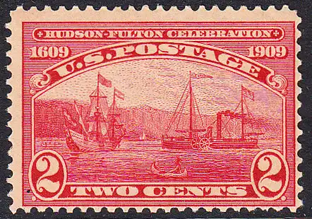 USA Michel 0177 / Scott 0372 postfrisch EINZELMARKE (b) - 300. Jahrestag der Entdeckung des Hudson, 100 Jahre Dampfschifffahrt auf dem Hudson