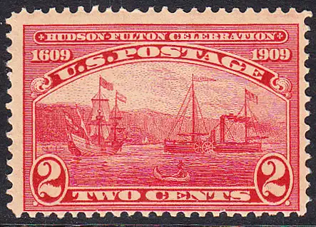 USA Michel 0177 / Scott 0372 postfrisch EINZELMARKE (c) - 300. Jahrestag der Entdeckung des Hudson, 100 Jahre Dampfschifffahrt auf dem Hudson