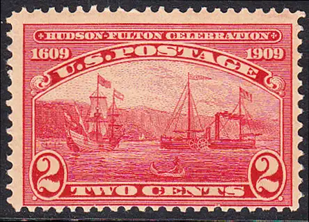 USA Michel 0177 / Scott 0372 postfrisch EINZELMARKE (d) - 300. Jahrestag der Entdeckung des Hudson, 100 Jahre Dampfschifffahrt auf dem Hudson
