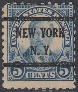 USA Michel 0267 / Scott 0557 mit Falzrest EINZELMARKE precancelled - Persönlichkeiten und Landesmotive: Theodore Roosevelt