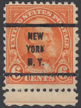 USA Michel 0268 / Scott 0558 mit Falzrest EINZELMARKE RAND unten precancelled - Persönlichkeiten und Landesmotive: James A. Garfield