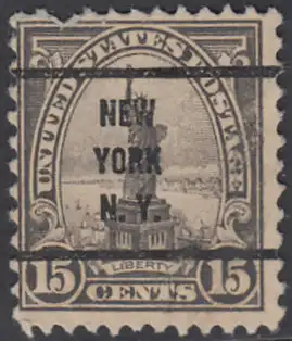 USA Michel 0277 / Scott 0566 postfrisch EINZELMARKE precancelled (a04) - Persönlichkeiten und Landesmotive: Freiheitsstatue, New York