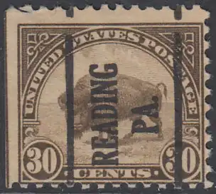 USA Michel 0281 / Scott 0569 mit Falzrest EINZELMARKE precancelled (a03) - Persönlichkeiten und Landesmotive: Bison