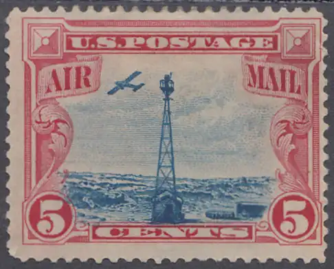 USA Michel 0310 / Scott C011 mit Falzrest EINZELMARKE - Luftpostmarke: Leuchtfeuer