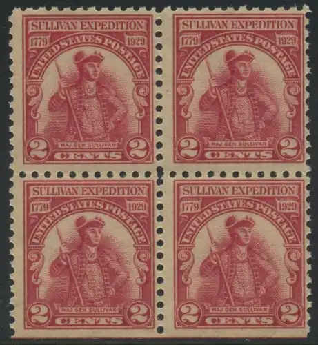 USA Michel 0318 / Scott 0657 postfrisch BLOCK (unten ungezähnt) - 150. Jahrestag der Forschungsreise von John Sullivan im Staate New York