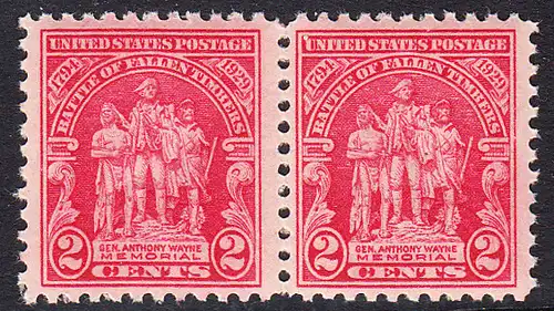USA Michel 0319 / Scott 0680 postfrisch horiz.PAAR (a2) - 135. Jahrestag der Schlacht von Fallen Timbers, Ohio