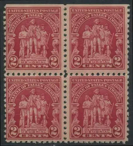 USA Michel 0319 / Scott 0680 postfrisch BLOCK (oben ungezähnt / a1) - 135. Jahrestag der Schlacht von Fallen Timbers, Ohio