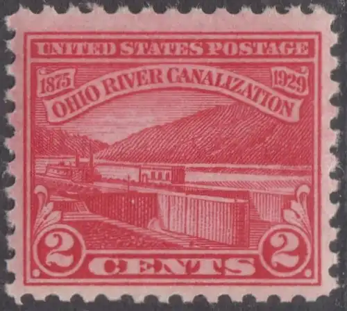 USA Michel 0320 / Scott 0681 postfrisch EINZELMARKE (a1) -  Vollendung der Ohio-Kanalisation zwischen Cairo, IL und Pittsburgh, PA