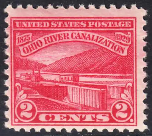 USA Michel 0320 / Scott 0681 postfrisch EINZELMARKE (a2) -  Vollendung der Ohio-Kanalisation zwischen Cairo, IL und Pittsburgh, PA