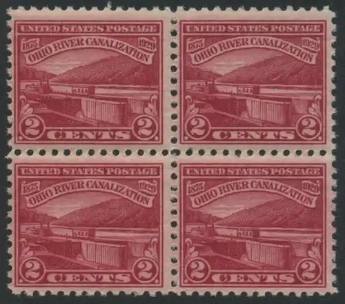 USA Michel 0320 / Scott 0681 postfrisch BLOCK - Vollendung der Ohio-Kanalisation zwischen Cairo, IL und Pittsburgh, PA