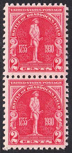 USA Michel 0329 / Scott 0688 postfrisch vert.PAAR (a1) - 175. Jahrestag der Schlacht von Braddock’s Field (Schlacht bei Monongahela)