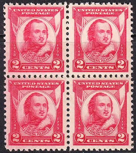 USA Michel 0331 / Scott 0690 postfrisch BLOCK (a3) - 150. Todestag von General Casimir Pulaski