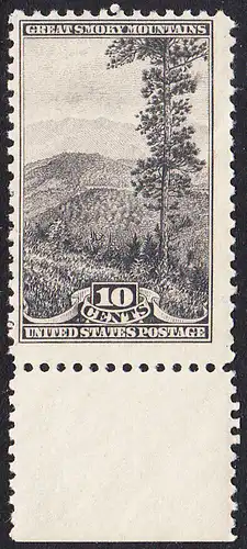USA Michel 0373 / Scott 0749 postfrisch EINZELMARKE RAND unten (a2) - Nationalparkjahr: Great Smoky Mountains (North Carolina)