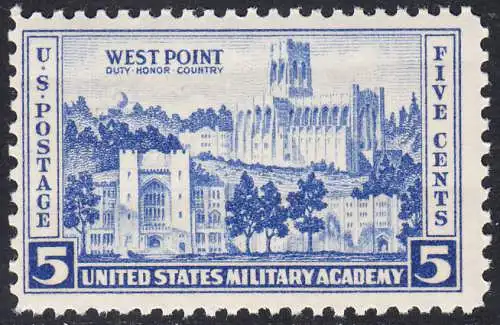 USA Michel 0394 / Scott 0789 postfrisch EINZELMARKE (a1) - Land- und Seestreitkräfte: Militärakademie West Point, NY