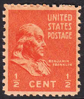 USA Michel 0410 / Scott 0803 postfrisch EINZELMARKE (a3) - Präsidenten der USA: Benjamin Franklin, Politiker und Schriftsteller 