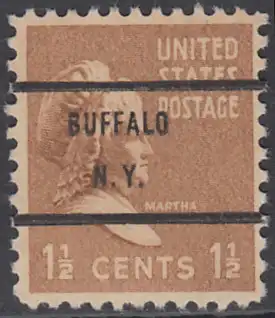 USA Michel 0412 / Scott 0805 postfrisch EINZELMARKE precancelled - Präsidenten der USA: Martha Washington 