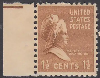 USA Michel 0412 / Scott 0805 postfrisch EINZELMARKE RAND links - Präsidenten der USA: Martha Washington
