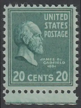 USA Michel 0432 / Scott 0825 postfrisch EINZELMARKE RAND unten - Präsidenten der USA: James A. Garfield, 20. Präsident