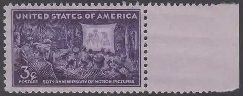 USA Michel 0451 / Scott 0855 postfrisch EINZELMARKE RAND rechts - 100 Jahre Baseball