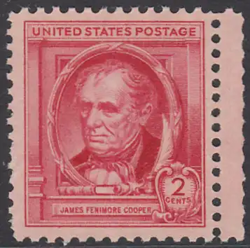 USA Michel 0456 / Scott 0860 postfrisch EINZELMARKE RAND rechts - Berühmte Amerikaner: James Fenimore Cooper