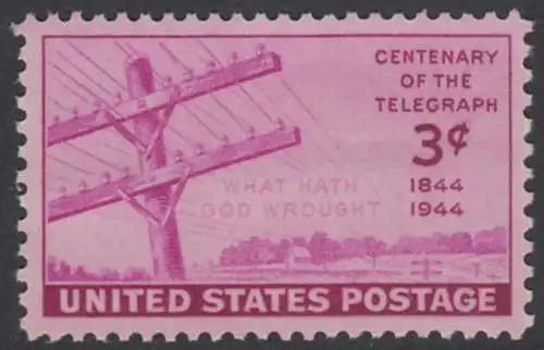 USA Michel 0527 / Scott 0924 postfrisch EINZELMARKE (a1) - 100 Jahre Telegraphenleitung Washington-Baltimore