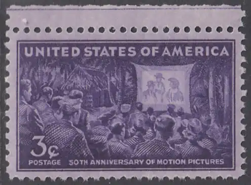 USA Michel 0531 / Scott 0926 postfrisch EINZELMARKE RAND oben - 50 Jahre Kino