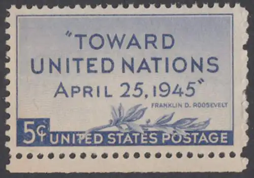 USA Michel 0533 / Scott 0928 postfrisch EINZELMARKE RAND unten (a1) - UN-Konferenz in San Francisco