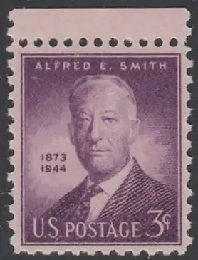 USA Michel 0542 / Scott 0937 postfrisch EINZELMARKE RAND oben - Alfred E. Smith, Politiker