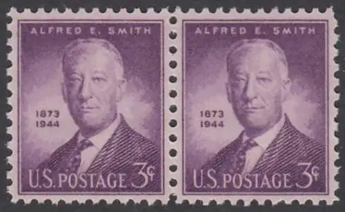 USA Michel 0542 / Scott 0937 postfrisch horiz.PAAR (a1) - Alfred E. Smith, Politiker