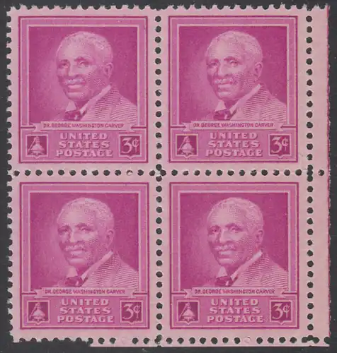 USA Michel 0565 / Scott 0953 postfrisch BLOCK ECKRAND unten rechts - George Washington Carver: Chemiker und Philanthrop