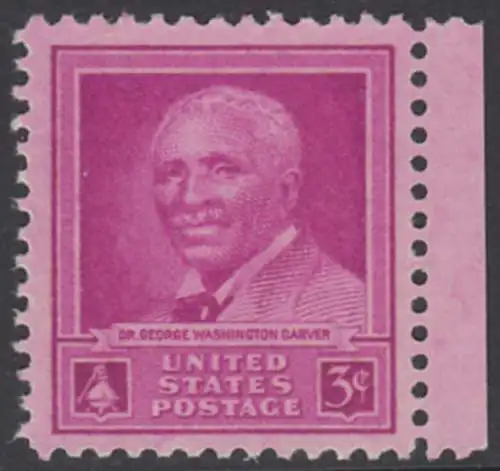 USA Michel 0565 / Scott 0953 postfrisch EINZELMARKE RAND rechts (a1) - George Washington Carver: Chemiker und Philanthrop