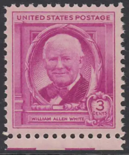 USA Michel 0573 / Scott 0960 postfrisch EINZELMARKE RAND unten (a1) - William Allen White, Journalist und Zeitungsverleger