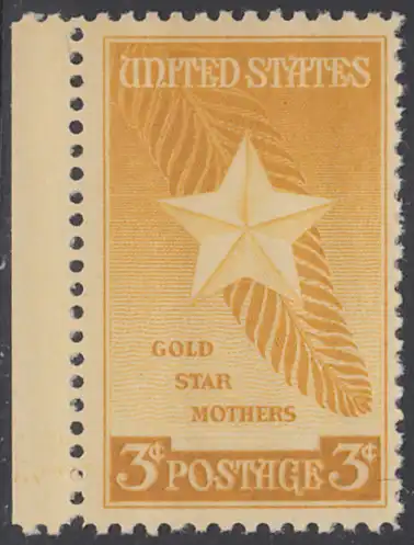 USA Michel 0582 / Scott 0969 postfrisch EINZELMARKE RAND links - „Goldener-Stern“-Orden für Mütter gefallener US-Soldaten