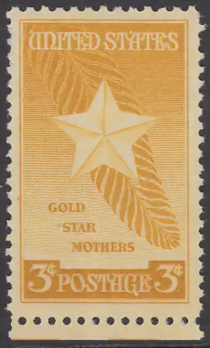 USA Michel 0582 / Scott 0969 postfrisch EINZELMARKE RAND unten - „Goldener-Stern“-Orden für Mütter gefallener US-Soldaten