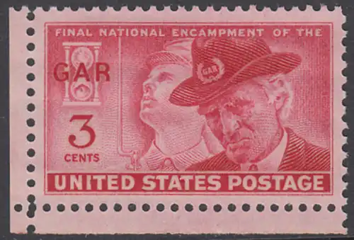 USA Michel 0599 / Scott 0985 postfrisch EINZELMARKE ECKRAND unten links - Letztes Veteranentreffen der Unionsarmee, Indianapolis